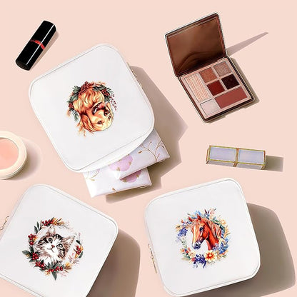 Golden Retriever Mini Makeup Bag, Gift For Women Girls, Cute Portable Zipper Pouch Cosmetic Bag For Teen Girls Kids, Small Storage Bag For Sanitary Pad, Period napkin bag!