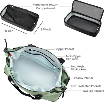 Sherpani Boston, Anti Theft Weekender Bags, Travel Duffel Bag, Carry On Tote Bag with Removable Shoe Bottom Compartment