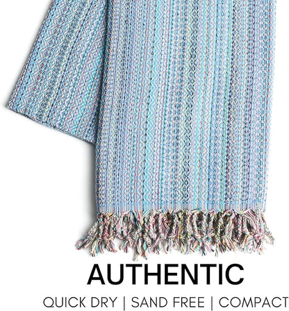 BAY LAUREL Turkish Beach Towel with Travel Bag 39 x 71 Quick Dry Sand Free Lightweight Large Oversized Towels Light