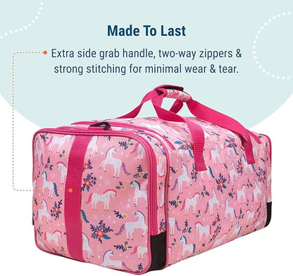 Wildkin Kids Weekender Duffel Bag – Carry-On Size for School, Travel, & Sleepovers