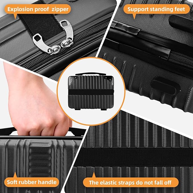 14inch Hard Shell Cosmetic Organizer Travel Train Hand Luggage Small Portable Carrying Suitcase Makeup Case Bag for Women Toiletry