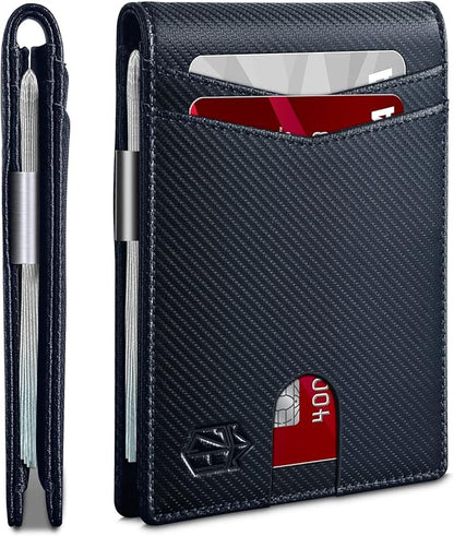 Zitahli Money Clip Wallets for Men,Slim Bifold Wallet 10-12 Cards, Mens Leather Wallet with ID Window,RFID Blocking Thin Minimalist Credit Card Holder,Gifts for Him