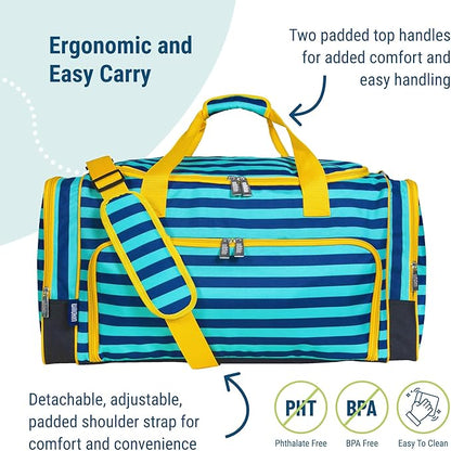 Wildkin Kids Weekender Duffel Bag – Carry-On Size for School, Travel, & Sleepovers