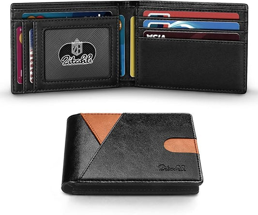 Zitahli Wallet for Men Slim 11 Credit Card Holder RFID Blocking Small Men's Wallet Bifold Minimalist Front Pocket With Mens Gifts Box