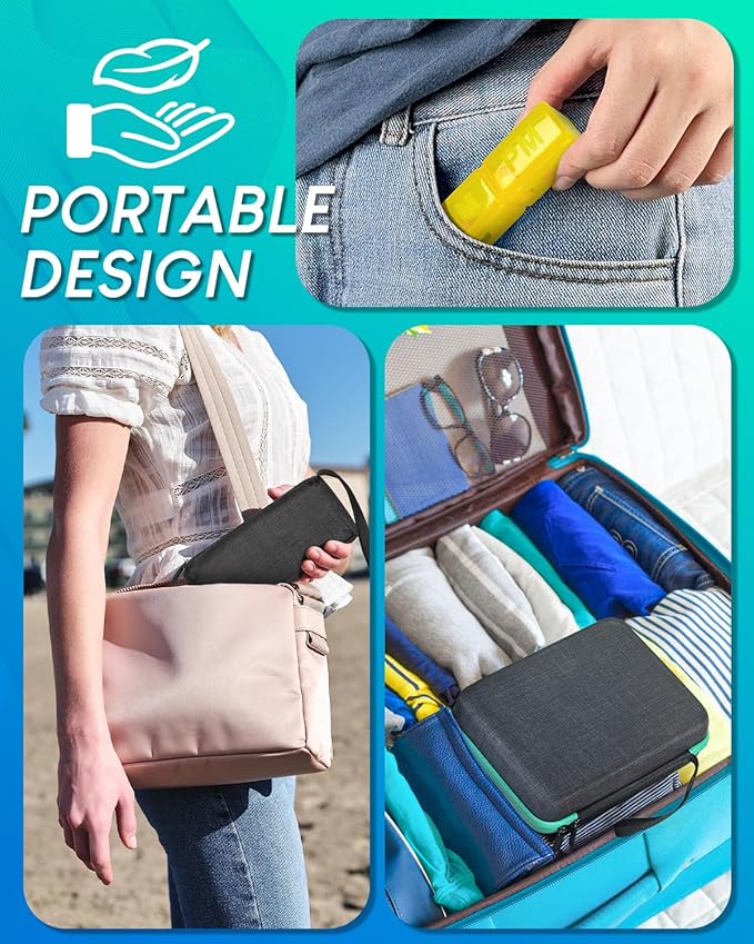 Monthly Pill Organizer 2 Times a Day, with Portable Hard Shell, Pill Cutter, 31-Day Box, Plastic Opening Pick, Monthly & Weekly Stickers, Convenient Medication Management (2 Times a Day)