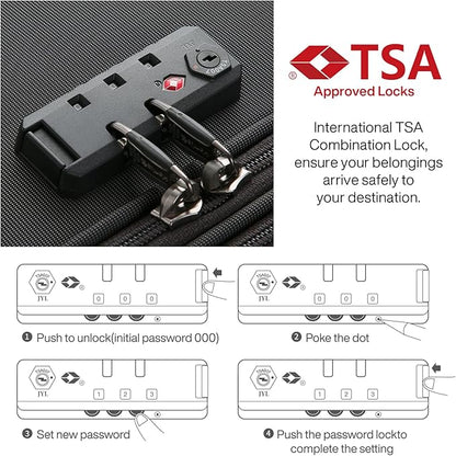 Hanke 20/24/28 Inch 3 Piece Luggage Set with Spinner Wheels Expandable Luggage Large Suitcases with Wheels Softside Checked Luggage Rolling Suitcase with Lock Lightweight Travel Luggage.(Dark Gray)