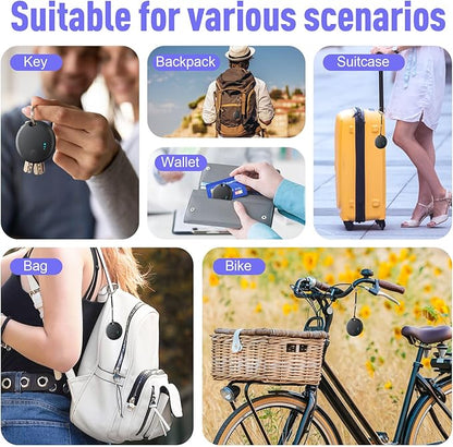 Air Tracker Tag for Android or iOS, Dual System Air Tracker-4 Pack, Bluetooth Tracking Compatible with iOS Find My or Google Find Hub App, Smart Tracker Tag Key Finder for Key Wallet (Black)
