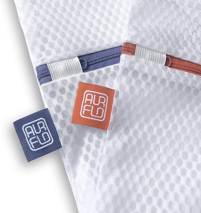 Mesh Laundry Bags for Delicates – 2 XLarge Durable Net with Anti Rust Zipper, Hanging Loop-Garment Safe Wash Bags and Organizer for Washing Machine, Lingerie, Jacket, Bra, Shoes, Sweater, Travel.