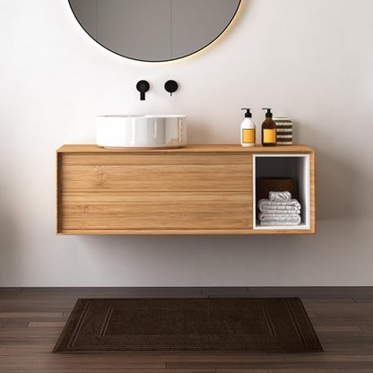 Avalon Towels Brown Bath Mat - 100% Cotton Set of 2 Absorbent Bathmat - Bathroom Mats Quick Dry Bath Mats for Bathrooms (22x34 Inches)