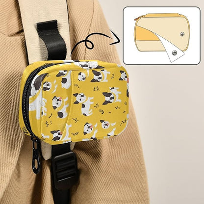 Pill Organizer Box Case Weekly Travel Pill Container Holder 7Day Cute Vitamin Organizer Dispenser Sorter Planner Storage Small Compact French Bulldog Banana Happy Yellow12