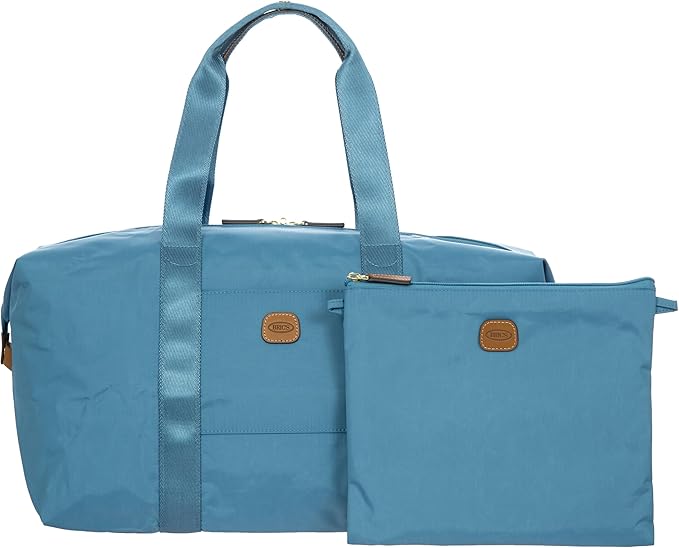 Bric's X-Bag/X-Travel 2.0 Folding Duffel Bag - 18" Carry On and Overnight Travel Bag - Sky