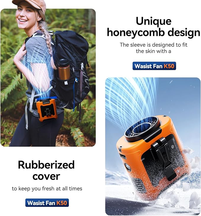 Aristide Waist Fan With Flashlight, Personal Portable USB Rechargeable Waist Clip - 10000mAh, 36hrs Wearable Cooler