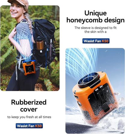 Aristide Waist Fan With Flashlight, Personal Portable USB Rechargeable Waist Clip - 10000mAh, 36hrs Wearable Cooler