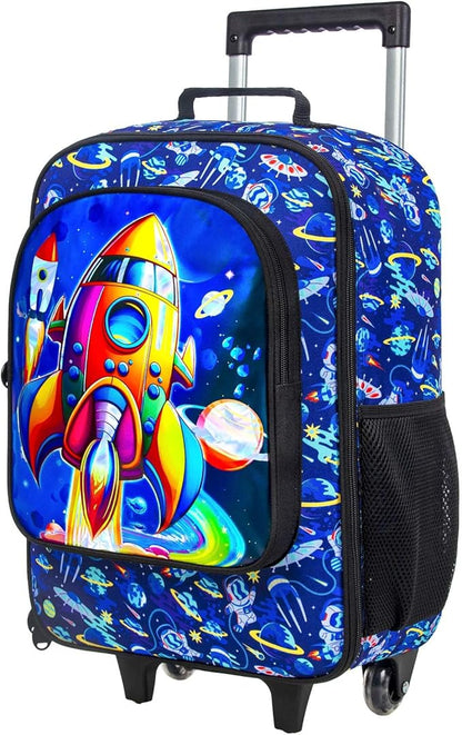 KLFVB Kids Luggage for Boys Girls, Cute Rolling Wheels Suitcase for Toddler, Children Travel Carry on Suitcase