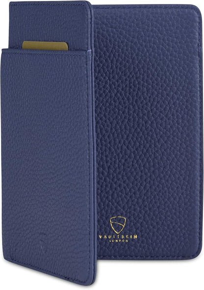 Vaultskin Leather Passport Holder, Slim RFID Blocking Travel Wallet for Men and Women, Fits Passport, Credit Cards, ID, Cash, Passport Cover Ideal Travel Accessories with Gift Box (Kensington)