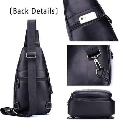 Cross body Bags for Men Leather Sling Bag Casual Daypacks Chest Bags Shoulder Bag Travel Hiking Backpacks