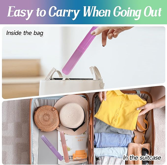 28 Pcs Travel Toothbrush Covers - 7 Color Portable Toothbrush Case, Tooth Brush Cover Cap in Bulk for Daily Use, Kids School & Trip, Camping, Vacation Essentials (Bulk Pack of 28)