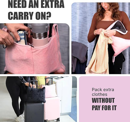 TAKE Off Travel Pillow and Blanket Set with Water Bottle Pockets and Zippered Storage for Travel Essentials – Compact Fleece Throw in a Soft Pillow Case with Luggage Sleeve. Fits 3 Days of Clothes