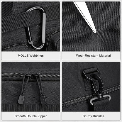 G4Free 3-in-1 Duffle Bag for Travel, Large Gym Duffle Backpack for Men Women with Shoes Compartment and Wet Pocket, Black