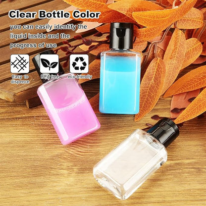 100PCS Travel Size Bottles 1oz Mini Travel Shampoo Bottles Small Plastic Empty Bottles, Refillable Cosmetic Containers with Flip Cap Clear Portable Small Bottles for Liquid, Lotions, Toner, Body Soap