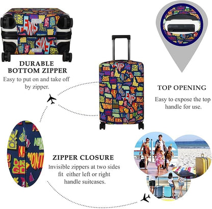 Explore Land Travel Luggage Cover Suitcase Protector Fits 27-30 Inch Case (America Map, L)