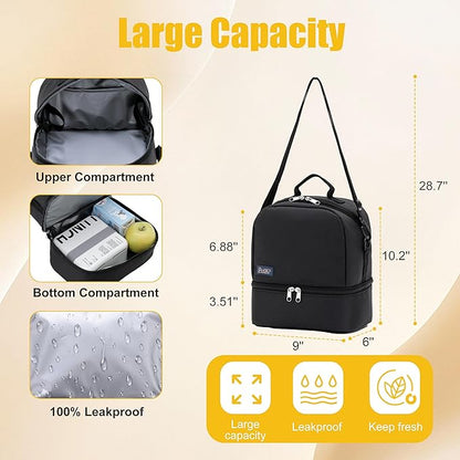 NEW TILAMI 19 Inch Rolling Backpack with Lunch Bag for Girls Boys Wheeled Laptop Backpack Durable Carry-on Bag School Travel, Black