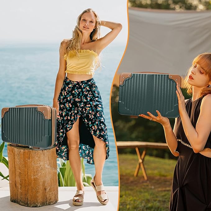 14inch Hard Shell Cosmetic Organizer Travel Train Hand Luggage Small Portable Carrying Suitcase Makeup Case Bag for Women Toiletry