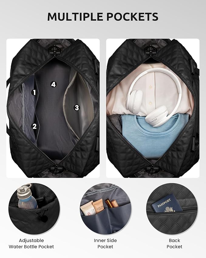 Teens' Birthday Gifts - Initial Duffle Bag with Separated Shoe Compartment, Weekender, Overnight & Travel Bag - Letter M