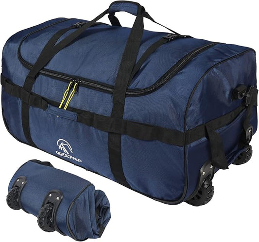 REDCAMP 85L/120L/140L Foldable Duffle Bag with Wheels, Large Travel Duffel Bag