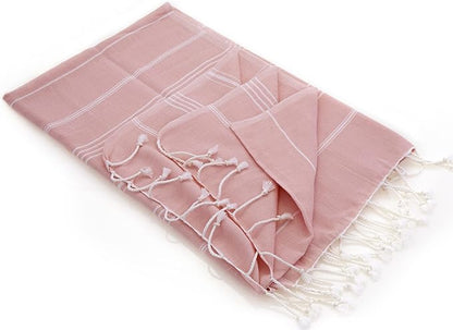 Turkish Beach Towel | 100% Cotton, Prewashed, 38 x 70 Inches | Quick Dry, Sand Free, Lightweight | Large Bath Towel for Beach, Pool, Bathroom, SPA, Gym, Yoga and Beach Blanket (Peachy Keen)