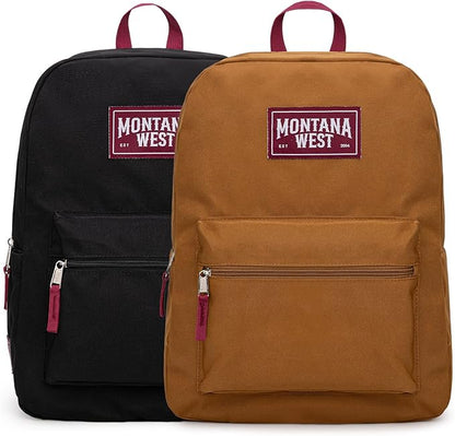 Montana West Backpack for Women Men 2 PCS Lightweight College Bookbags Casual Daypack Backpacks for Commute & Travel