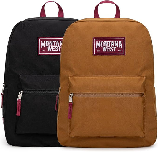 Montana West Backpack for Women Men 2 PCS Lightweight College Bookbags Casual Daypack Backpacks for Commute & Travel