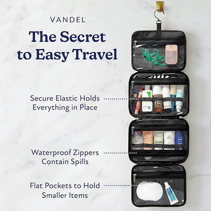 VANDEL Waterproof Hanging Toiletry Bag for Travelling, Hanging Makeup Organizer Bag, Cosmetic Travel Bags for Women Travel Toiletry Bags, Makeup Case Toiletries Organizer Hygiene Bathroom Shower Caddy