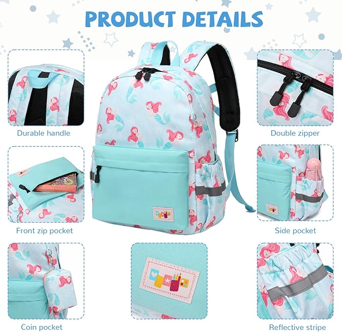 mygreen Toddler Backpack, Kids Backpack for Boys and Girls with Chest Strap