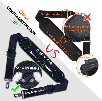 Shoulder Strap, ZINZ 57" Padded Adjustable Shoulder Bag Straps Replacement for Bags with D-Ring (B02L01)