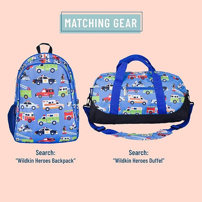 Wildkin Kids Luggage Tags – Set of 2, Durable Bag Tags w/Info Card for Suitcases & Backpacks - Fire Truck