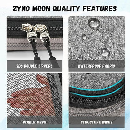 6-Piece Travel Packing Cubes Set - Lightweight Compression Bags with Durable Zippers & Mesh Panels - Space-Saving Travel Organizers for Suitcase, Backpack, Carry-On & More - Grey