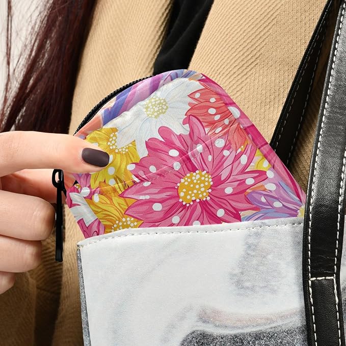 Pill Organizer Box Case Weekly Travel Pill Container Holder 7Day Cute Vitamin Organizer Dispenser Sorter Planner Storage Small Compact Cute Chrysanthemum Flowers14