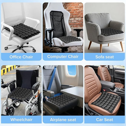 Sondour Travel Seat Cushion, Airplane Cushion Long Flight, Airplane Gadgets Inflatable Seat Cushions, Portable Airline Cushion With Air Pump, Wheelchair Cushions; Pressure Relief Seat Cushion - Black
