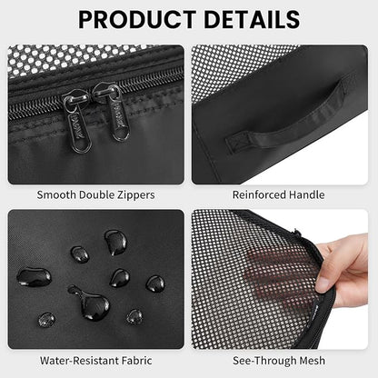 BAGAIL 6 Set Packing Cubes Luggage Packing Organizers for Travel Accessories-Black