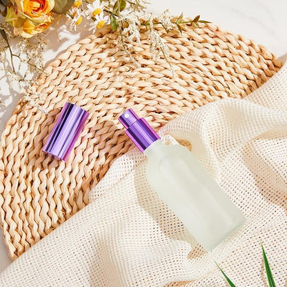 Roshtia 30 Pcs 3.4 oz/ 100 ml Purple Glass Spray Bottle Refillable Perfume Atomizer Clear Decorative Empty Bottles with Fine Mist Sprayer Pump for Face Body Travel
