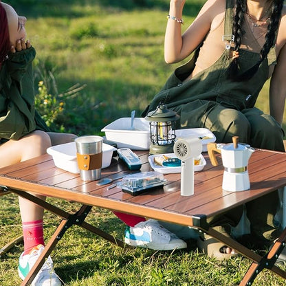 Portable Handheld Fan, Speed (1-100) Adjustable Turbo Personal, 4000mAh Battery Rechargeable Cooling Fan, Digital Display, Gifts for Women Men Travel/Camping/Outdoor (Starlight/Beige)