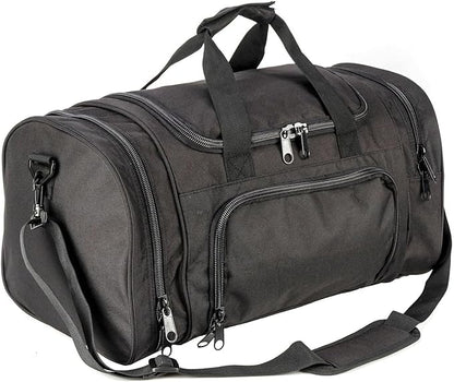 Small Duffel Bag Military Tactical Outdoor Gym Bag with Shoes Compartment for Sports Camping Hunting (Black)
