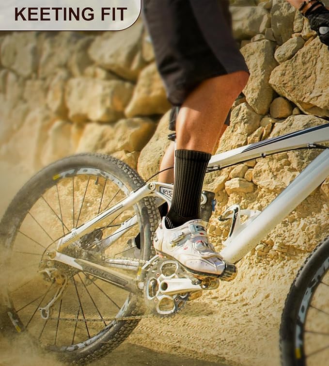 BULLIANT Compression Socks for Men 6Pairs, Athletic Crew Socks Cushioned For Men Sports Running-Arch Support