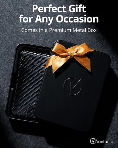 Vantamo Premium Wallet for Men with Money Clip & Card Holder, Compact & Slim Wallet with RFID, 8-12 Cards, Perfect Gifts for Men