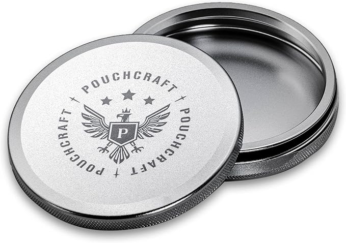 Metal Pouch Can | Metal Container | Slim EDC Pocket Tin | Airtight & Moisture-Resistant | Compact Daily Organizer | Pill Case & Travel Tin | Father’s Day Gift for Dad | (Insignia Ed, Silver, Slim)