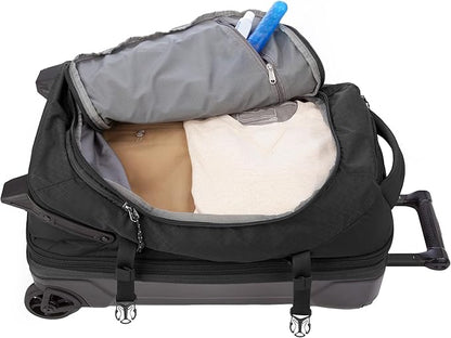 Eddie Bauer Expedition Rolling Duffel Bag with Wheels | Travel | Carry-On | Luggage | Rugged | Durable - Black, 22"