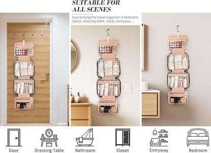 Gifts for Women, Initial Toiletry Makeup Bag Hanging Cosmetic Organizer with Embroidery Letter Personalized Nurse Teacher Appreciation Gift Birthday Christmas Gifts for Mom Sister Wife Friend Auntie