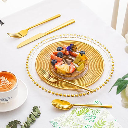 KINGSTONE Gold Silverware Set, 40-Piece Forged Flatware Set Cutlery Set Premium Stainless Steel, Service for 8, for Kitchen, Home, Wedding, Party, Mirror Polished Dishwasher Safe