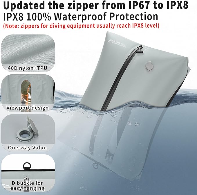 Reusable Vacuum Bags for Travel With Pump,Professional Waterproof IPX8 Zipper Vacuum Compression Bag for Suitcases Backpack,Space Saver Bags Packing Organizers for Clothing Packing(3PACK+PUMP)